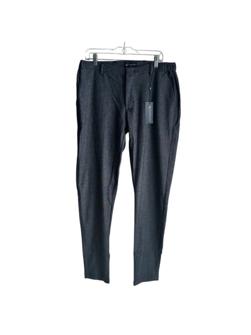 Tailored Athlete Semi Plain Trousers Black/Grey 36x34 NEW
